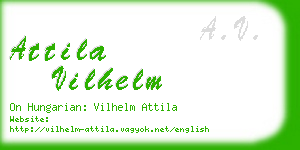 attila vilhelm business card